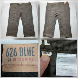626 Blue Vintage Surplus Pants Men 58x30 Brown 100% Cotton Workwear